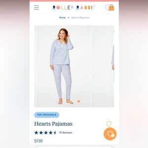 Roller Rabbit Blue Heart Pajamas